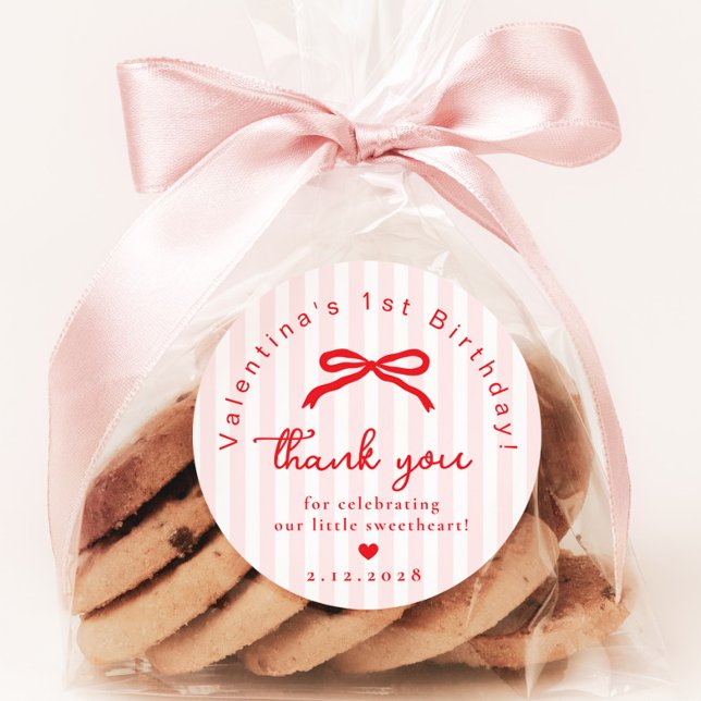 Adesivo Little Sweetheart Pink Red Valentines birthday  (Criador carregado)