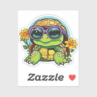 Adesivo Little Turtle Sticker with Glasses - Smart Baby Tu