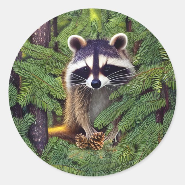 Adesivo Little Woodland Wilderness Raccoon (Frente)