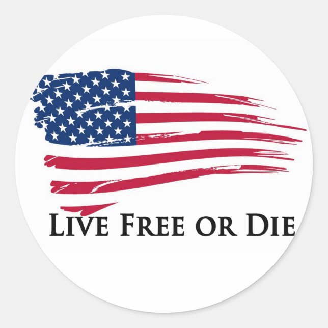 Adesivo Live Free Or American Flag - New Hampshire (Frente)