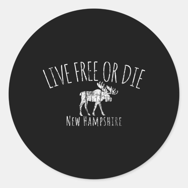 Adesivo Live Free Ou Morre New Hampshire (Frente)
