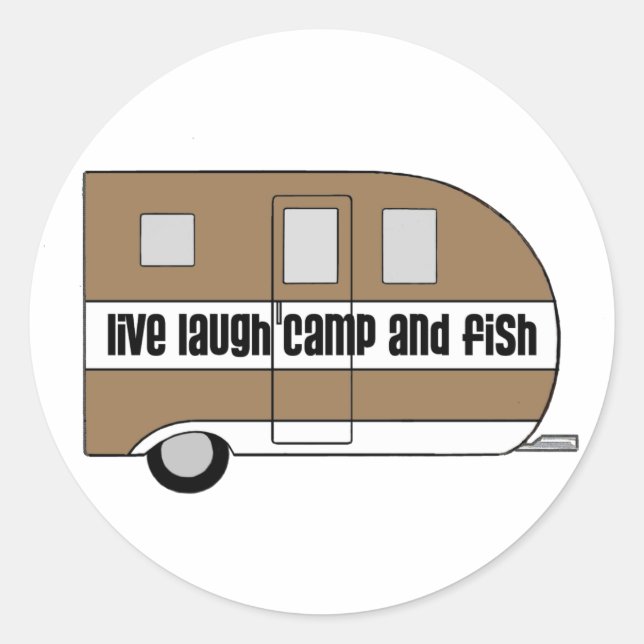Adesivo "Live, Laugh, Camp and Fish" (Frente)