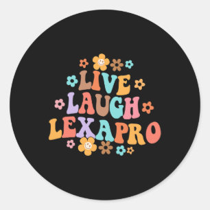 Adesivo Live Laugh Lexapro Groovy Mental Health Therapist