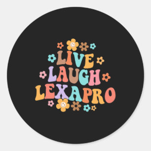Adesivo Live Laugh Lexapro Groovy Mental Health Therapist