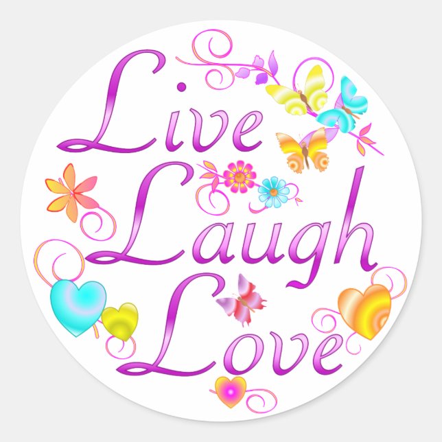 Adesivo Live Laugh Love (Frente)