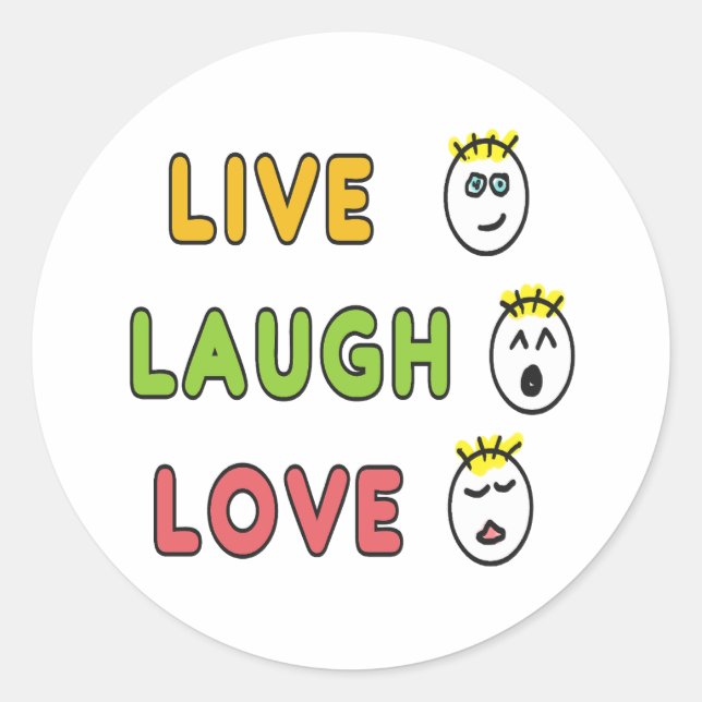 Adesivo Live Laugh Love (Frente)