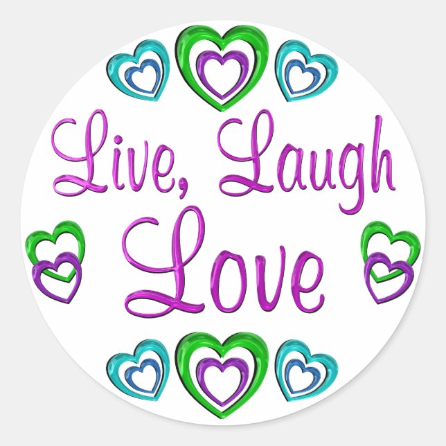 Adesivo Live Laugh Love (Frente)