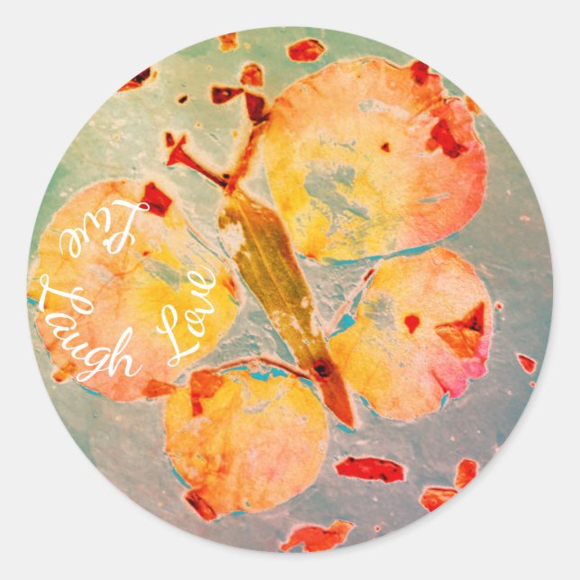 Adesivo Live Laugh Love belas borboletas de arte (Frente)