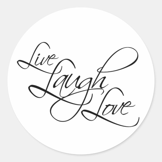 Adesivo Live Laugh Love Personalizar Produto (Frente)