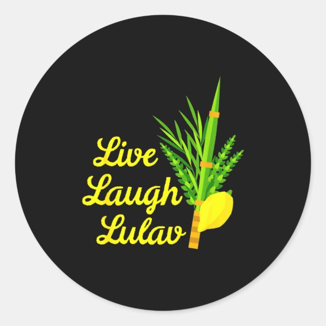 Adesivo Live Laugh Lulav Etrog Happy Sukkot Jewish Sukkah  (Frente)