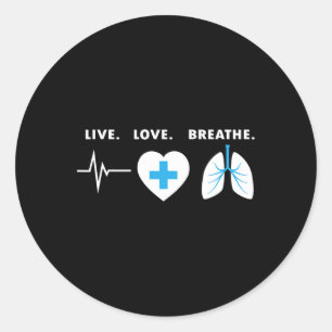 Adesivo Live Love Breathe - Presente Terapista Respiratóri