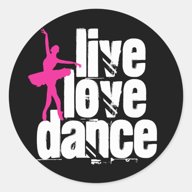 Adesivo Live, Love, Dance Ballerina (Frente)