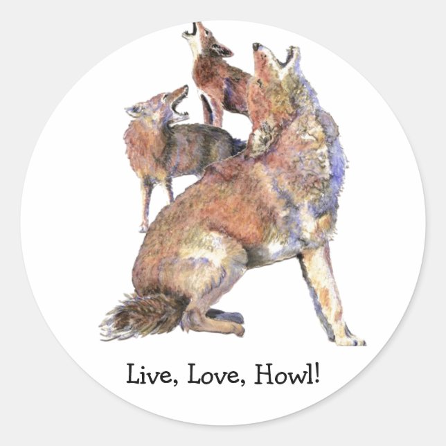 Adesivo Live Love Howl Divirta Cotação Howl Howting Coyote (Frente)