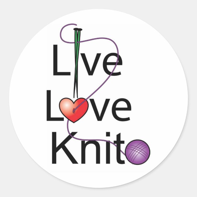 Adesivo Live Love Knit (Frente)