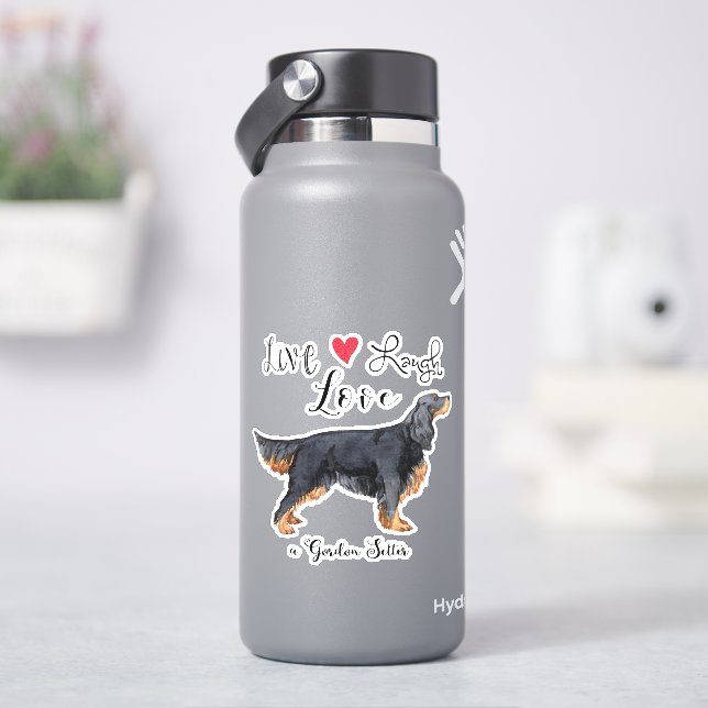 Adesivo Live Love Laugh a Gordon Setter Vinyl Sticker (HidroFlask)