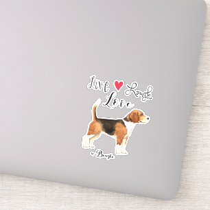 Adesivo Live Love Laugh Beagle Vinyl Sticker