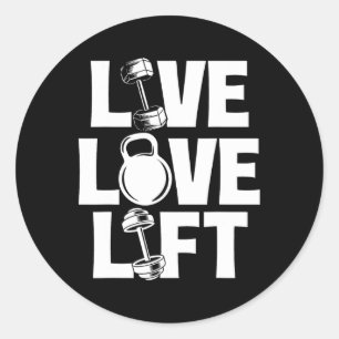 Adesivo Live Love Lift - Workout Gym Weising Bodybui