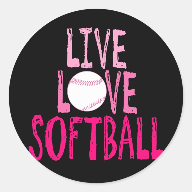 Adesivo Live, Love, Softball (Frente)