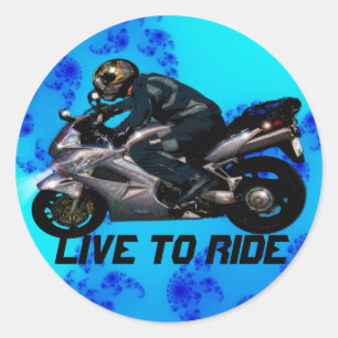 Adesivo Live to Ride Motorbiker