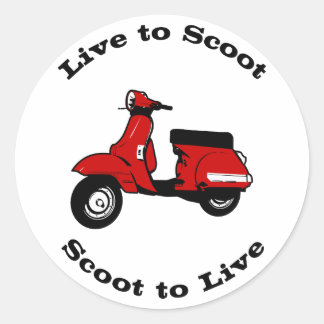 Adesivo Live to Scoot Round Sticker
