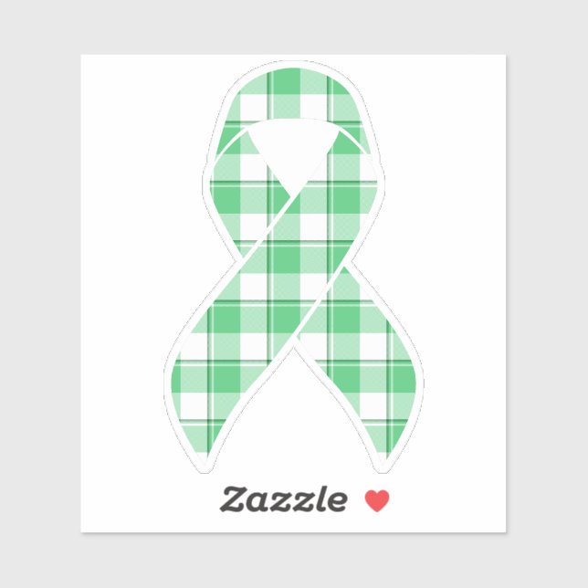 Adesivo Liver Cancer Awareness Plaid Green Ribbon (Folha)