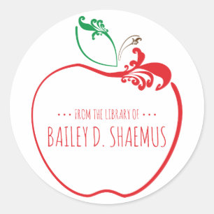 Adesivo livraria florescente de maçã
