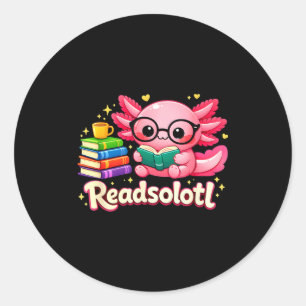 Adesivo Livrário fofo e engraçado axolotl readsolotl livro