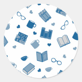 Adesivo Livro Azul e Padrão de Leitura