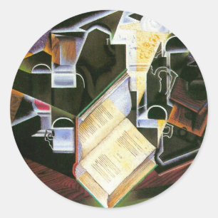 Adesivo Livro, Cano e Óculos, Juan Gris, Cubismo Vintage