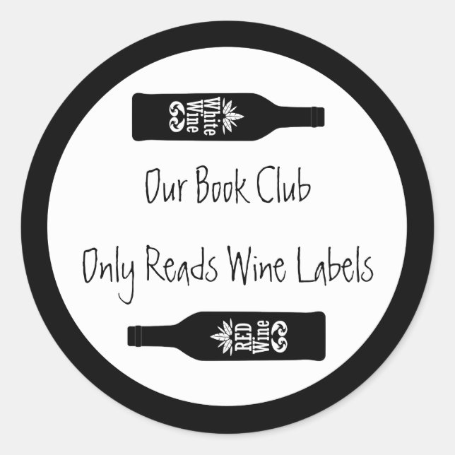 Adesivo Livro clube lê rótulos de vinho (Frente)