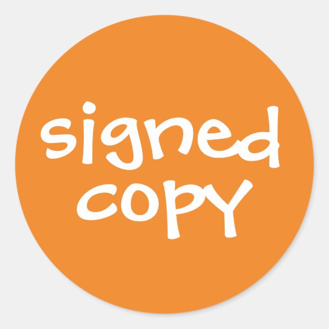 Adesivo Livro de Autores Assinado Copiar Laranja (Frente)