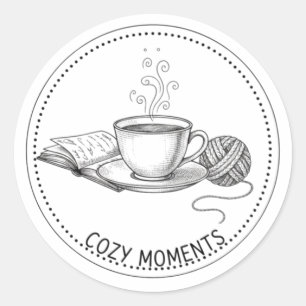 Adesivo Livro de Café Momentos Aconchegantes & Arte Minima
