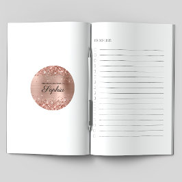 Adesivo Livro de Caligrafia Elegante com Brilho em Dourado