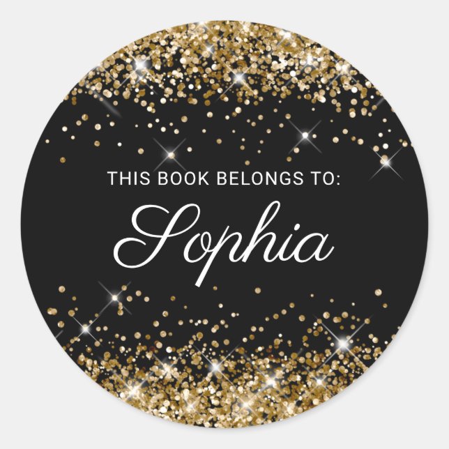 Adesivo Livro de Caligrafia Preto-Elegante Dourado (Frente)