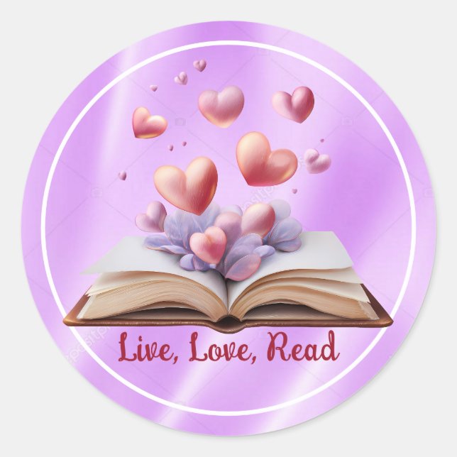 Adesivo Livro De Corações Rosa (Frente)