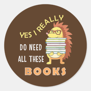Adesivo Livro de Hedgehog lança Biblioteca Engraçada de Le
