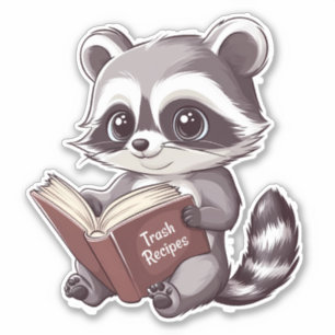 Adesivo Livro de leitura do Raccoon