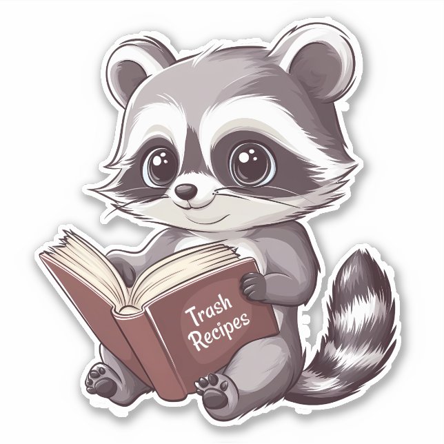 Adesivo Livro de leitura do Raccoon (Frente)