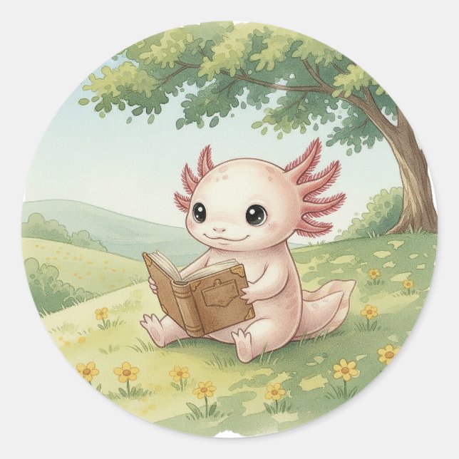 Adesivo Livro de minhoca Axolote (Frente)