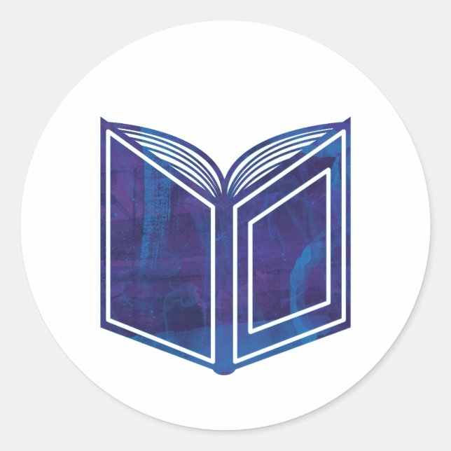 Adesivo Livro de pintura de planalto azul e roxo (Frente)