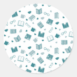 Adesivo Livro de Teais e Padrão de Leitura