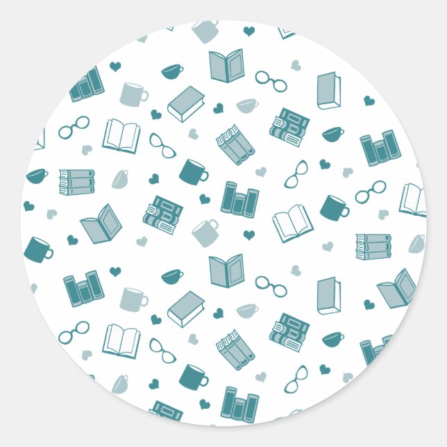 Adesivo Livro de Teais e Padrão de Leitura (Frente)