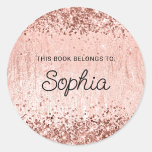 Adesivo Livro de Textura de Glicão Dourado com Rosa pálida