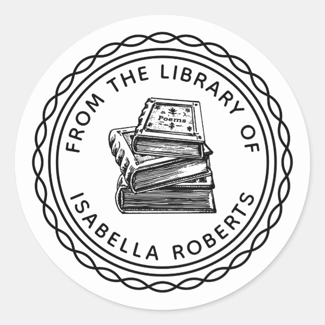 Adesivo Livro Retirado À Mão Da Biblioteca De (Frente)