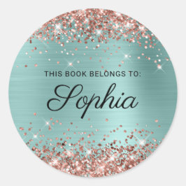 Adesivo Livro Rosa Dourado Brilhante Turquesa Clara Femini
