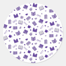 Adesivo Livro Roxo e Padrão de Leitura
