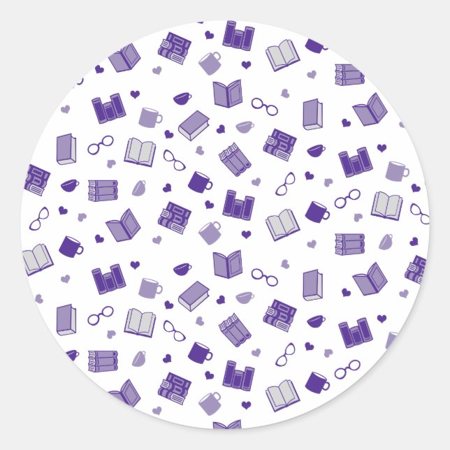 Adesivo Livro Roxo e Padrão de Leitura (Frente)