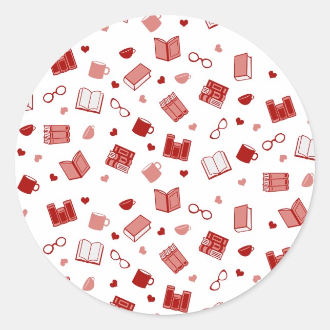 Adesivo Livro vermelho e padrão de leitura (Frente)