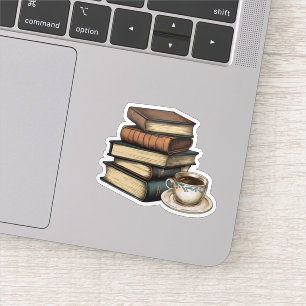 Adesivo Livros Antigos e Café à Prova d'Água 