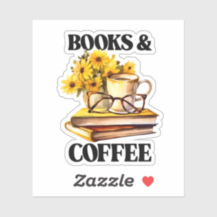 Adesivo Livros bonitos amantes de café